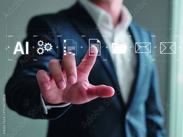 Fototapeta Revolutionizing Business Processes with AI-Powered Automation Streamlining Workflow Efficiency and Productivity