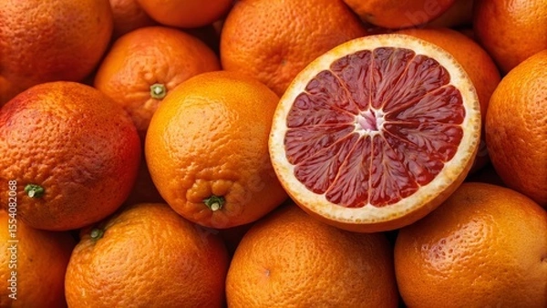 Obraz Fresh blood red orange background. Suitable for marketing or business purposes. Panoramic banner with place for text