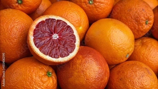 Obraz Fresh blood red orange background. Suitable for marketing or business purposes. Panoramic banner with place for text