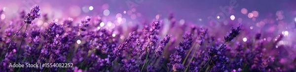 Fototapeta Lavender field, soft focus, bokeh