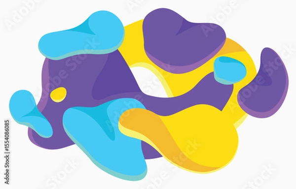 Obraz Flow design with abstract geometric flying elements. Round flowing leafs. Abstract banner with flowing liquid curve shapes Vector background