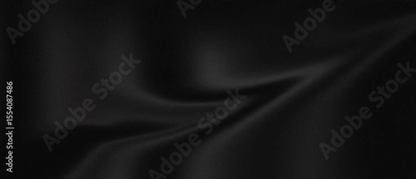 Fototapeta  Black Wavy Satin Background with Grainy Texture