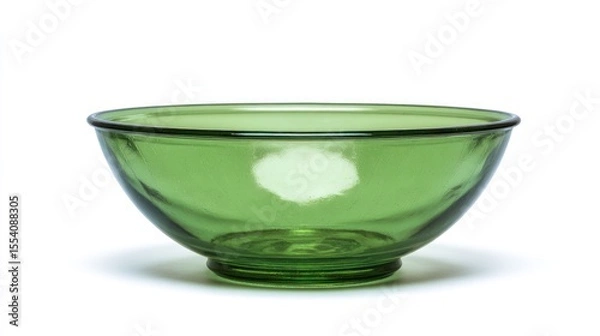 Fototapeta Elegant Green Glass Bowl: A Study in Color, Light, and Simplicity