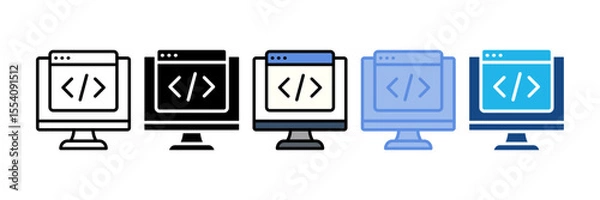 Obraz Development Frontend Icon Element For Design