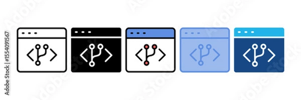 Obraz Code Merge Icon Element For Design