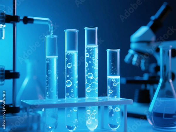 Obraz laboratory glassware with test tubes