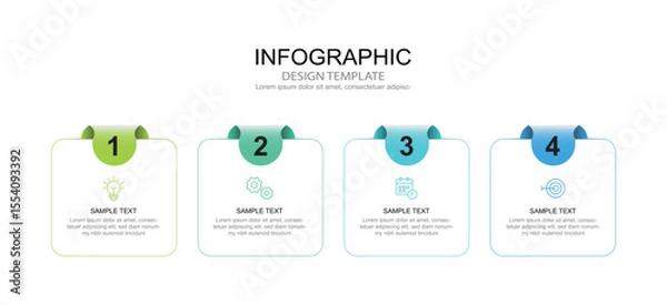 Fototapeta Infographic 4 options design elements for your business data. Vector Illustration