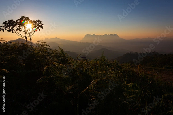 Obraz Beautiful Doi Luang Chiang Dao mountain in the morning at Chiang Mai , Thailand