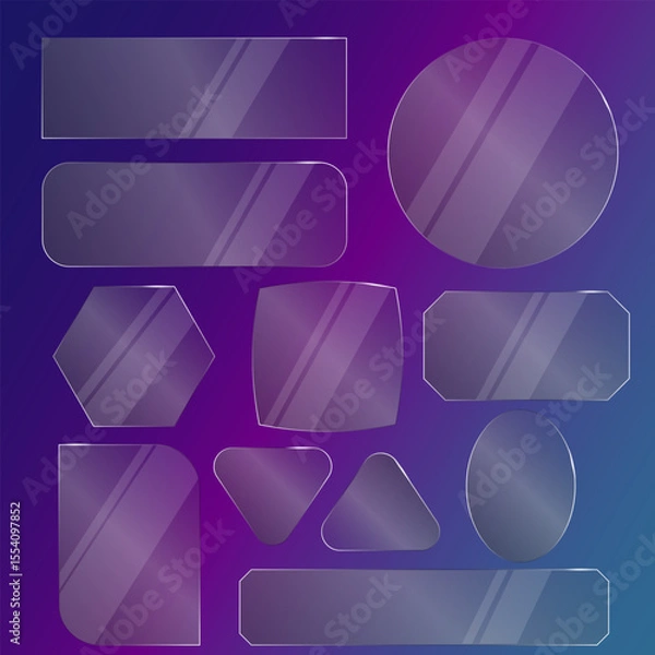 Obraz Realistic Glass UI Element with Glare and Glow
