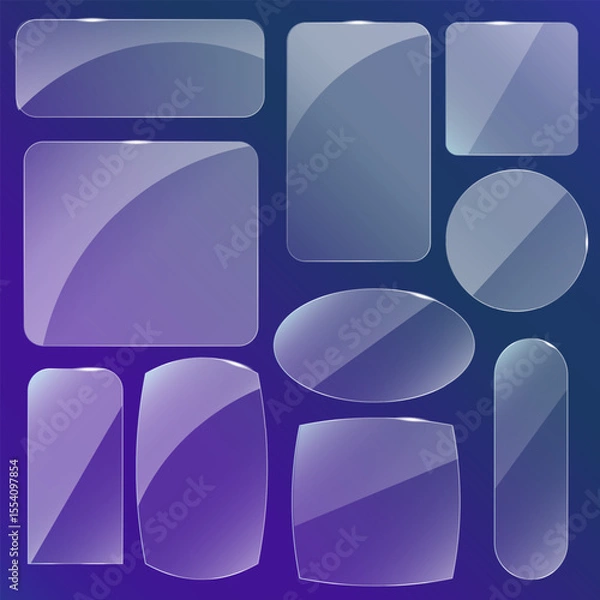 Obraz Realistic Glass UI Element with Glare and Glow

