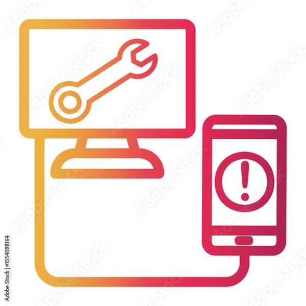 Obraz desktop computer Line Gradient Icon