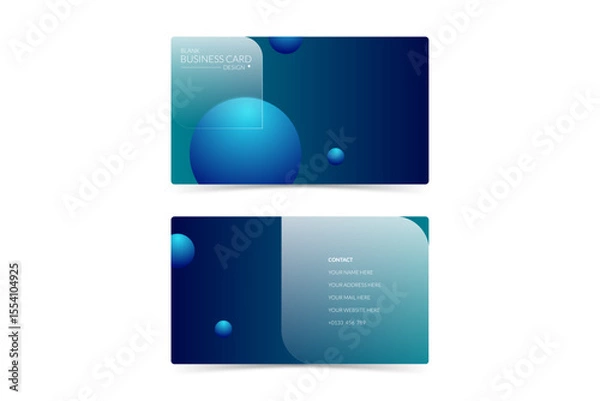 Fototapeta business card design template with modern abstract glass morphism artwork