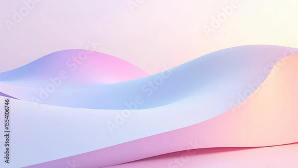 Fototapeta Minimal background with fluid gradient, soft transitions between peach, light blue 