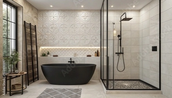Obraz modern bathroom interior with shower