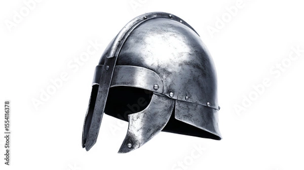 Fototapeta a helmet with a metal face and a metal rim