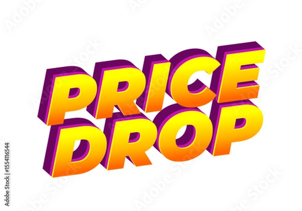 Obraz Bold Price Drop Graphic. yellow purple