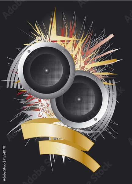 Fototapeta Two speakers against an abstract background