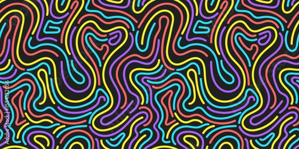 Fototapeta Multicolored Vibrant Line Maze Pattern