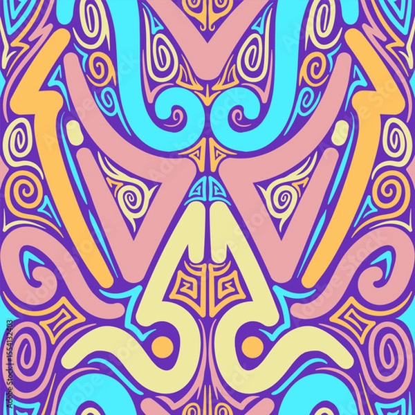 Fototapeta Background abstract ornamental psychedelic composition