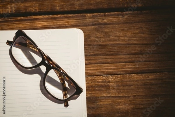 Obraz Close-up of eyeglasses on book