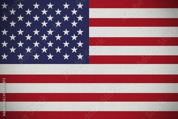 Fototapeta United States flag is filling entire frame in flat design, with thirteen stripes and fifty stars