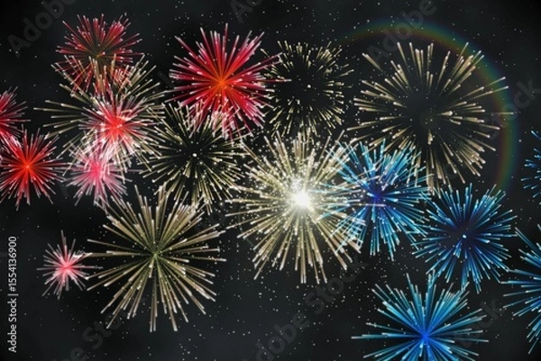 Fototapeta Digitally generated bright firework design