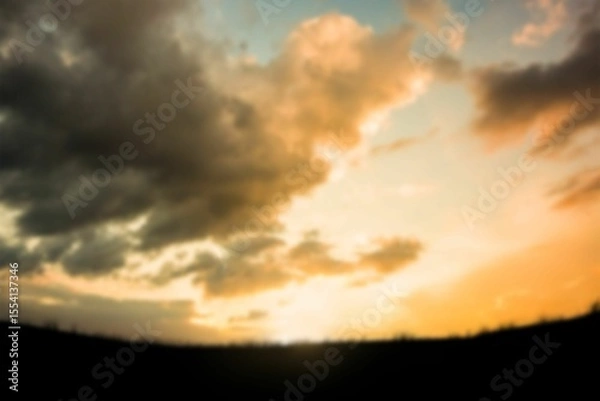 Obraz Scenic view of silhouette landscape against cloudy sky
