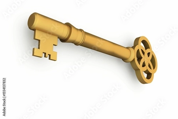 Obraz Digitally generated shiny gold key