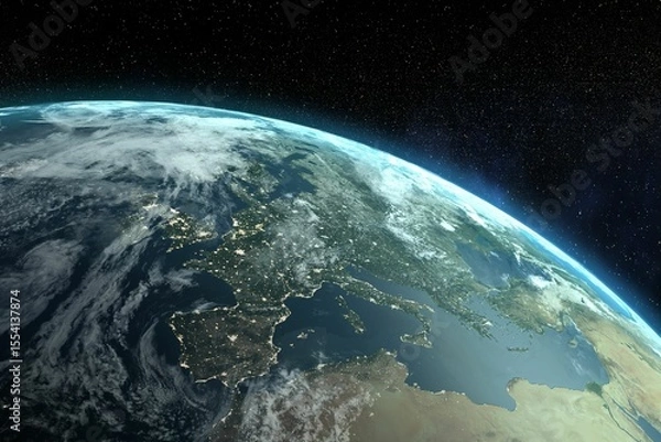 Fototapeta Digitally generated image of planet