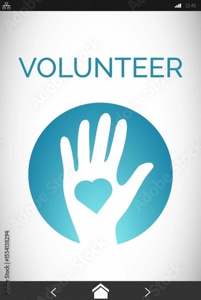 Obraz Digitally composite image of Volunteer text with icons
