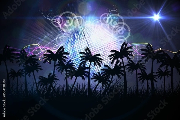 Obraz Digitally generated palm tree background