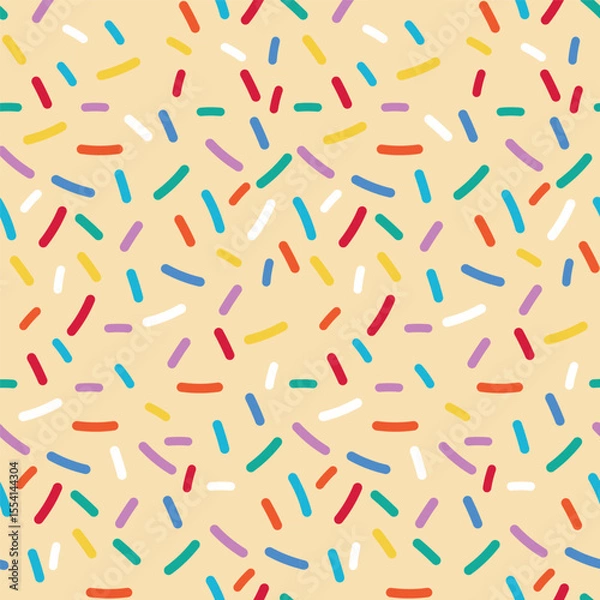 Fototapeta Donut Candy Background with Seamless Rainbow Sprinkle Texture Featuring Color Glaze and Tiny Vermicelli for Dessert Inspired Pattern and Sweet Decorative Confection Illustration Design
