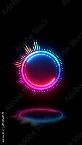 Obraz Vertical music equalizer, for music party, 4k illustration