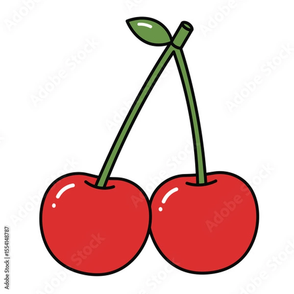 Fototapeta cherry with leaf