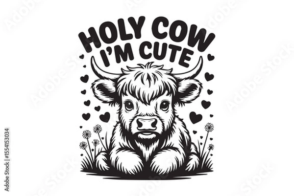 Obraz highland cow illustration vector