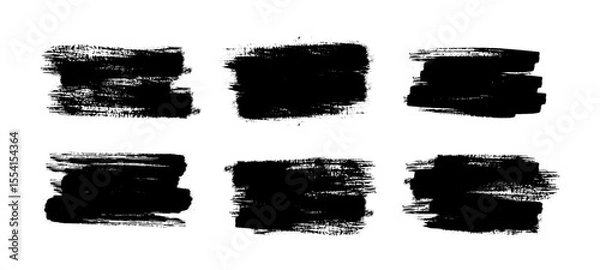 Fototapeta Grunge style backgrounds set, Paintbrush design elements, Hand drawn Grunge texture, label and badge, vector illustrator	
