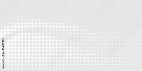Fototapeta Dot white gray wave light technology texture background. Abstract big data