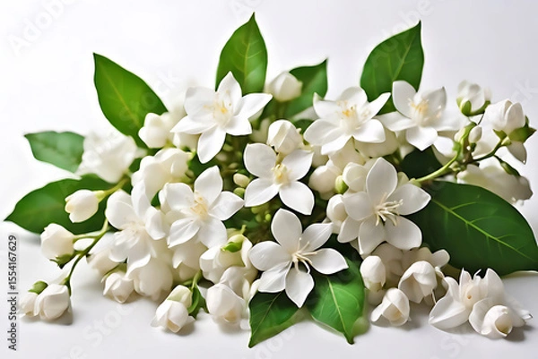 Fototapeta Beautiful white apple tree blossoms on a branch, blooming in spring