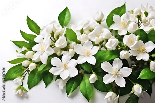 Fototapeta Beautiful white apple tree blossoms on a branch, blooming in spring