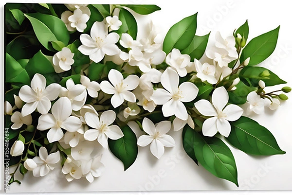 Fototapeta Beautiful white apple tree blossoms on a branch, blooming in spring