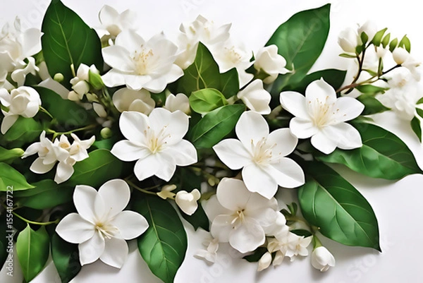 Fototapeta Beautiful white apple tree blossoms on a branch, blooming in spring
