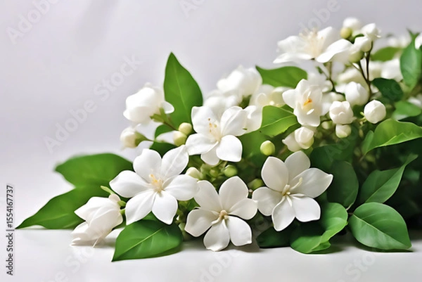 Fototapeta Beautiful white apple tree blossoms on a branch, blooming in spring