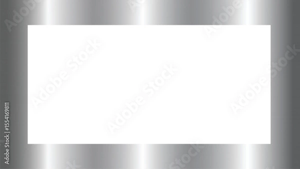 Obraz Luxury silver metal frame border with transparent background vector illustration