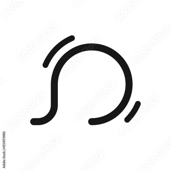 Obraz Logo D vibrating shape design. Vector illustration