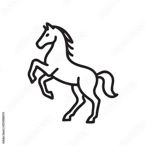 Fototapeta line drawing of jumping horse icon