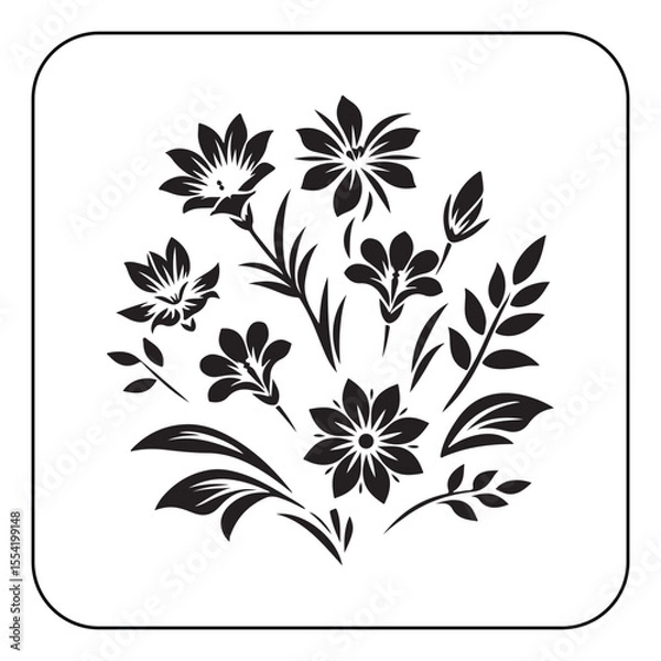 Obraz Hand drawn flower design with vintage style