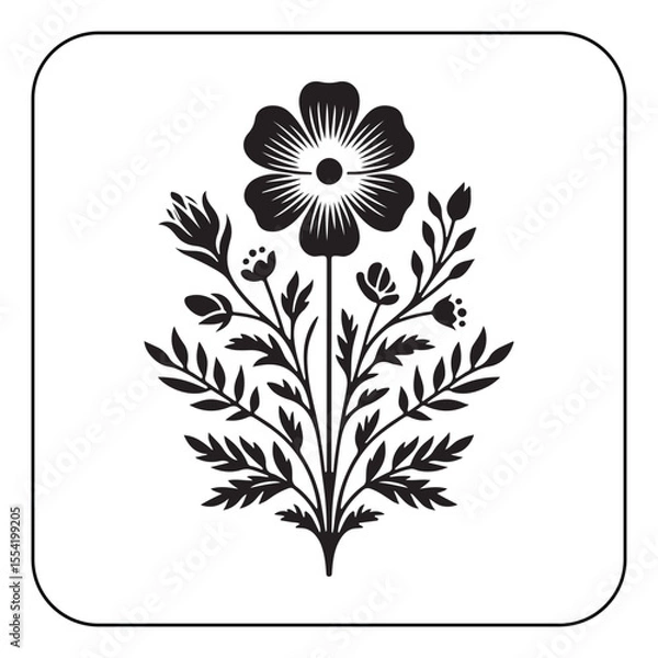 Obraz Hand drawn flower design with vintage style