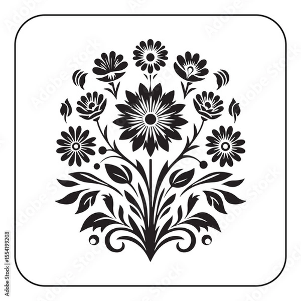 Obraz Hand drawn flower design with vintage style