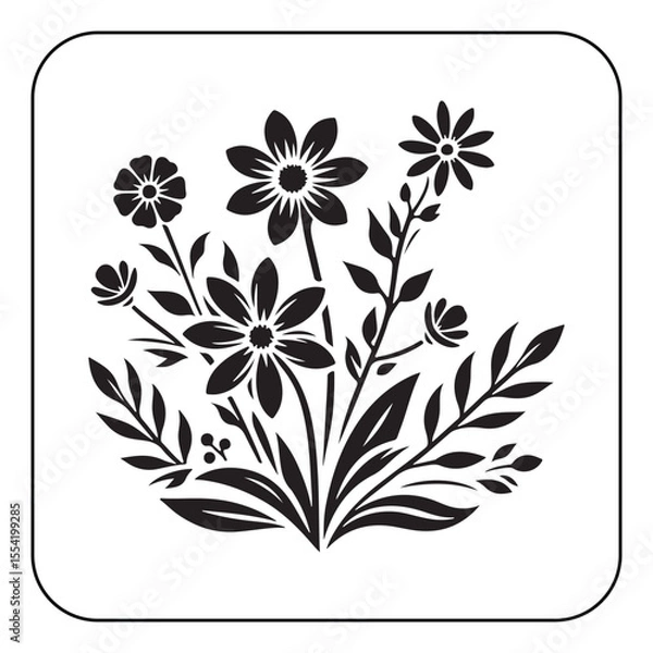 Obraz Hand drawn flower design with vintage style