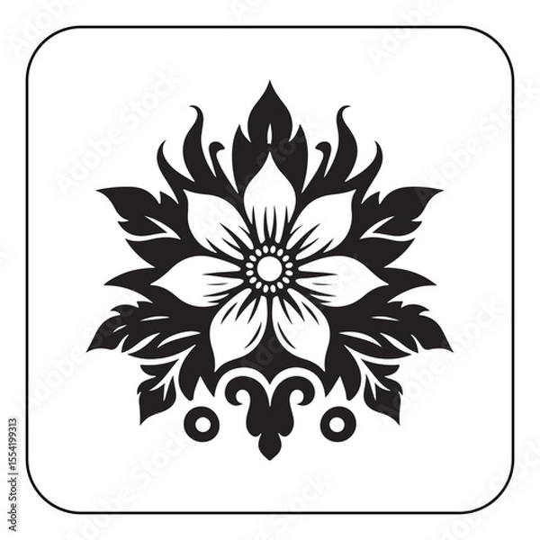Obraz Hand drawn flower design with vintage style